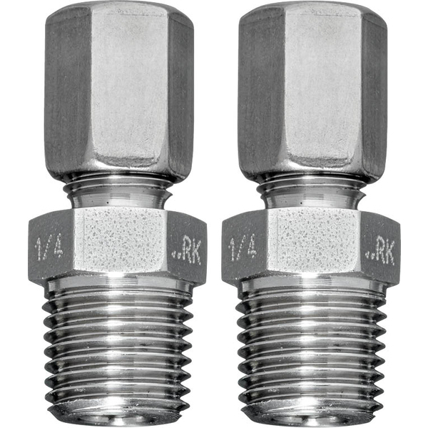 Conector de Tubo de Acero Inoxidable de 6 mm a G 1/4'' Rosca Externa [2 Piezas]