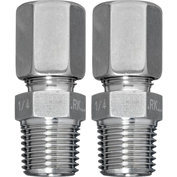 Rohrverbinder Edelstahlrohr 8 mm auf G 1/4'' Außengewinde [2 Stück]