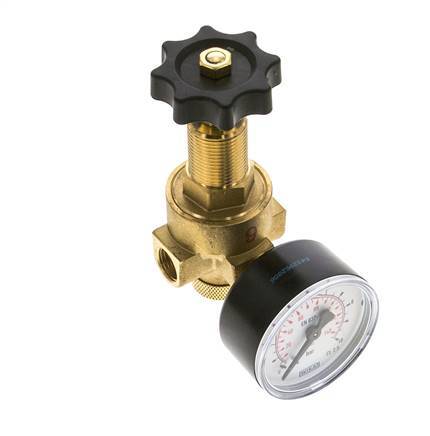 Wasser- und Luftdruckminderer Messing G1/4'' 2,5 l/min 0,5-6 bar/7-87psi