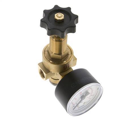 Wasser- und Luftdruckminderer Messing G1/4'' 2,5 l/min 0,5-25 bar/7-362psi