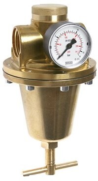 Water- & Luchtdrukregelaar Messing G1 1/2'' 56 l/min 0,5-6 bar/7-87psi