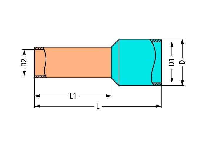 Manguito terminal de cable Wago - 216-203 [200 Piezas]
