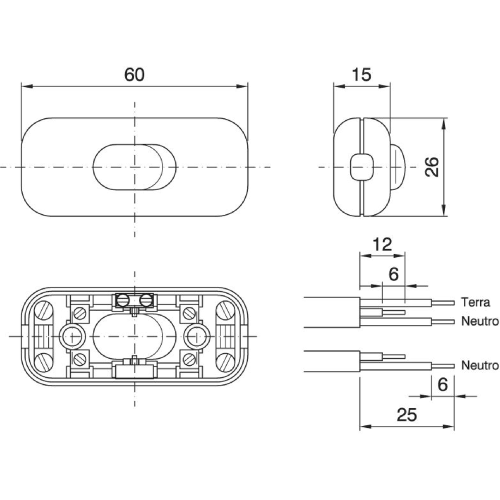 Interruptor Bailey Cord Dimmer/Cord - 141356 [2 Piezas]