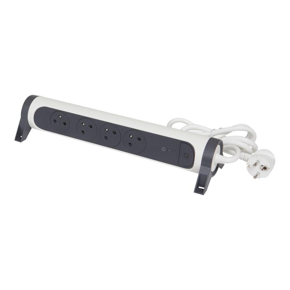 Premium Table Socket OSB 4x2P Earthed 1.5m Cord Black 49414 (European Socket) - 049414 [5 Pieces]