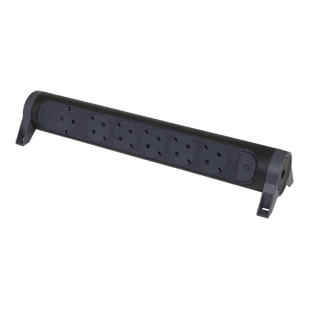 Legrand Mountable and Rotatable 6x2P+A Without Black Cord (European Socket) - 694548 [5 Pieces]