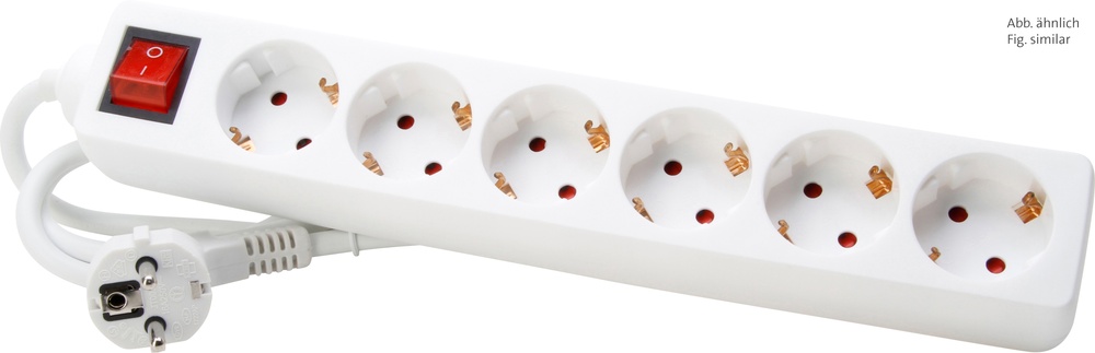 Kopp Regleta de 6 Tomas con Interruptor Blanco Ártico - 120913004 [10 Piezas]