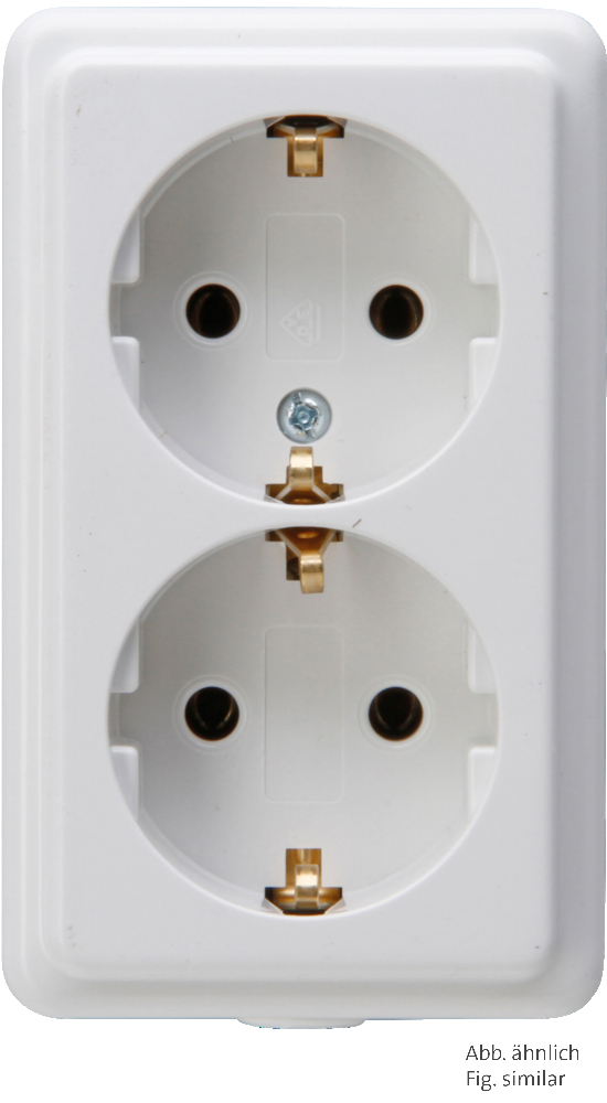 Kopp 2-Way Arctic White Socket Without Plug - 120101001 [5 Pieces]