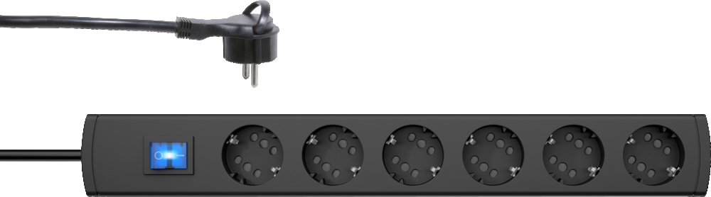 Kopp Duoversal Plus 6=12 Flachstecker mit 1,4m Kabel - 234705007 [4 Stück]