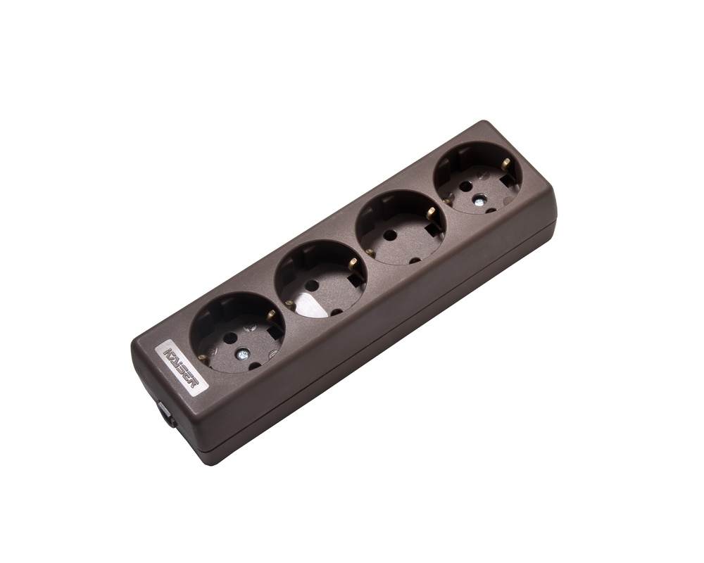 Martin Kaiser 4-Way Socket With Earthing Contact Brown (European Socket) - 1040/br [30 Pieces]