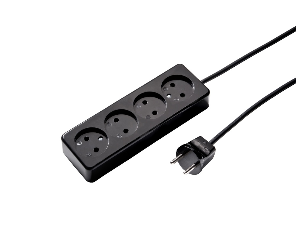 Martin Kaiser 4-Way Unearthed Socket with 1.5m Cable (European Socket) - 509ZL/15/sw [10 Pieces]