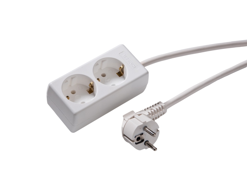 Martin Kaiser 2-Way White Socket With 3m Cable (Prise européenne) - 1020ZL3-15W/kws [10 Pieces] (Prise blanche à 2 voies avec câble de 3 m)