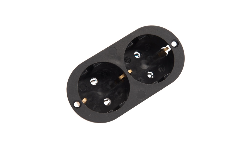 Martin Kaiser 2-Way Black Flush-Fitting Socket With Earthing Contact - 500/2/sw [100 Pieces]