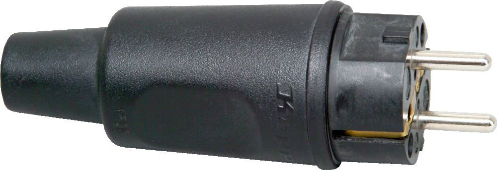 Enchufe de goma Kopp IP44 CEE 7 VII Negro - 179016004 [10 Piezas]