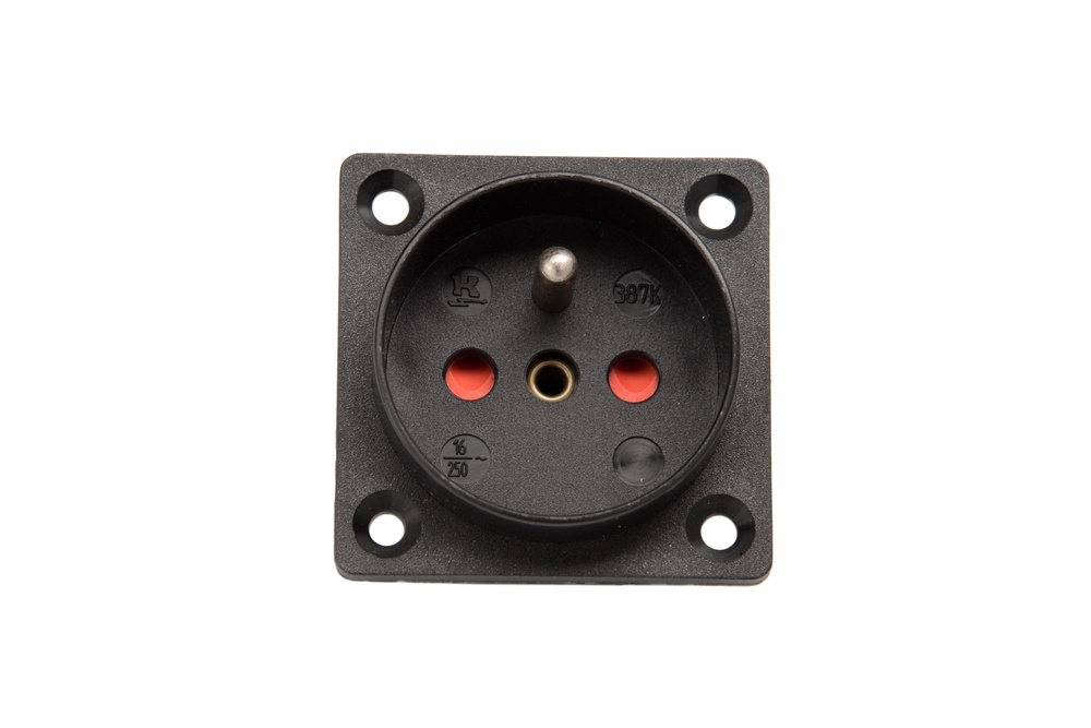 Martin Kaiser 1-Way Flush-Fitting Socket With Earthing Pin IP20 Black - 387K/1/sw [45 Pieces]