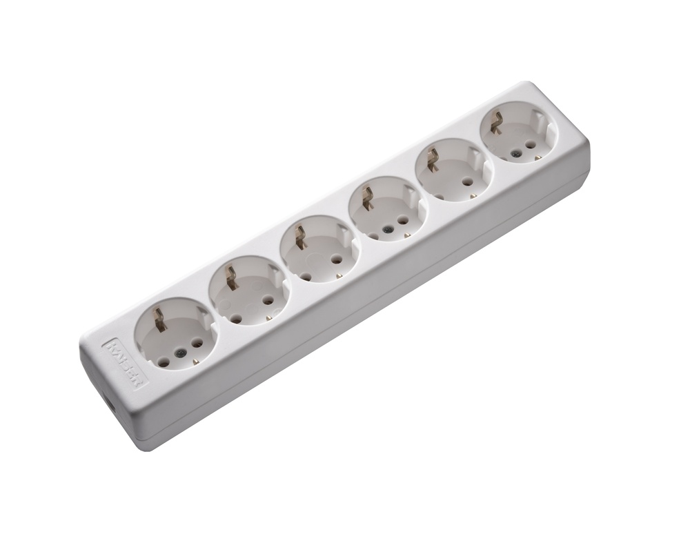 Martin Kaiser 6-Way 90 degrees Table Socket Without Cord Arctic White (European Socket) - 1060/kws [15 Pieces]