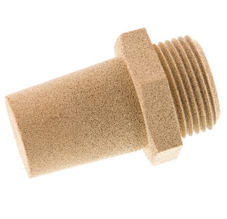 Silenciador Neumático de Bronce Sinterizado G1'' Conexión Hexagonal