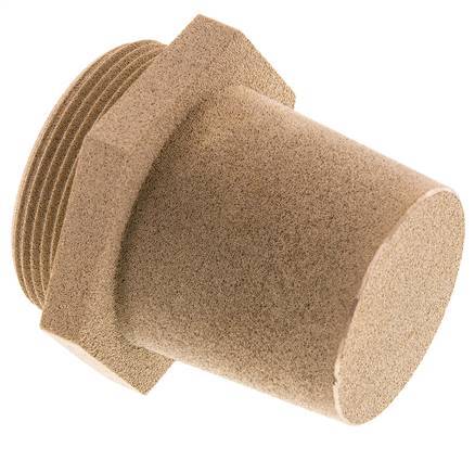 Silencieux Pneumatique en Bronze Fritté G2'' Raccord Hexagonal
