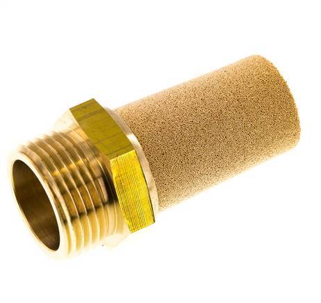 Silencieux Pneumatique G1'' En Bronze Fritté Raccord En Laiton