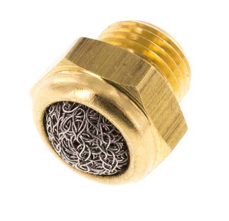 Silencieux Pneumatique Compact en Laiton G1/8'' 1.4301 Maille Métallique