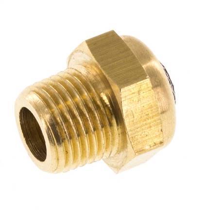 NPT 1/8'' Brass Compact Pneumatic Muffler 1.4301 Wire Mesh
