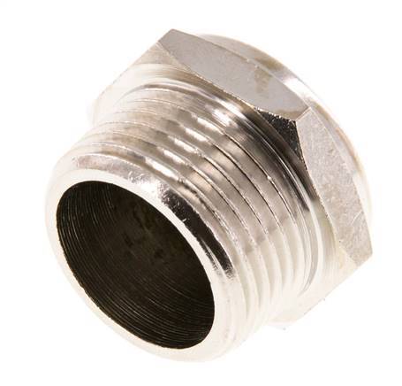 Kompakter Druckluft Schalldämpfer aus vernickeltem Messing NPT 3/4'' 1.4301 Drahtgeflecht
