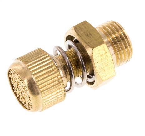 G1/8'' Messing Smoorgeluiddemper Met Geribbelde Schroef