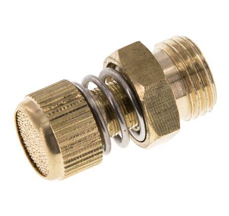 G1/4'' Messing Drosselventil mit Schalldämpfer und gerändelter Schraube