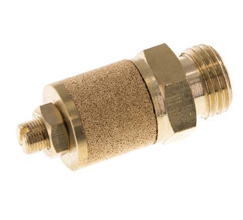 G1/4'' Messing Drosselventil mit Schalldämpfer und Sicherungsmutter