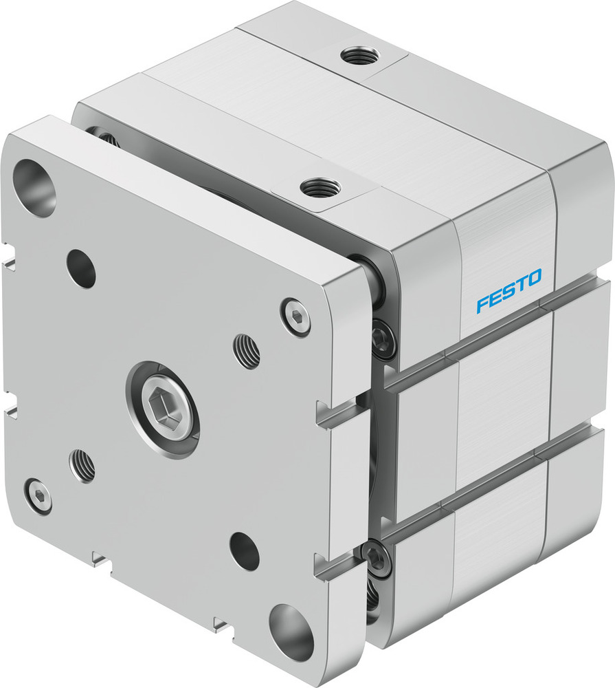 Festo Cilindro Compacto 100mm Diámetro 10mm Carrera ISO 21287 Doble Efecto - 554286