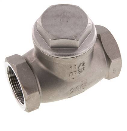 G 1-1/2'' Acero Inoxidable Válvula Antirretorno De Clapeta 16 Bar (232 Psi) Sello Metálico