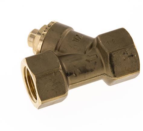 Rp 1/2'' Messing Y Terugslagklep 10 bar (145 psi) FKM