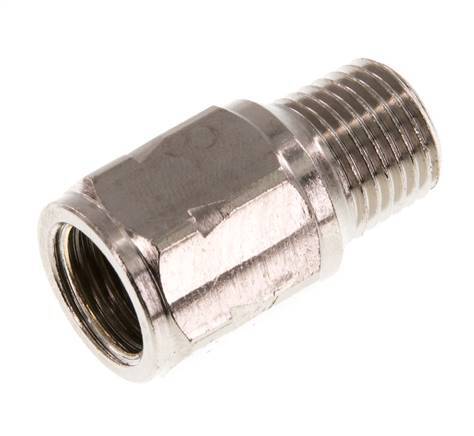 R/Rp 1/4'' M/F Mini Check Valve Nickel-Plated Brass 10 bar (145 psi) FKM With Spring