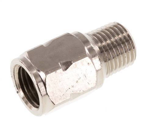 R/Rp 1/4'' M/F Mini Clapet Anti Retour Nickelé Laiton 10 Bar (145 Psi) FKM Pas De Ressort