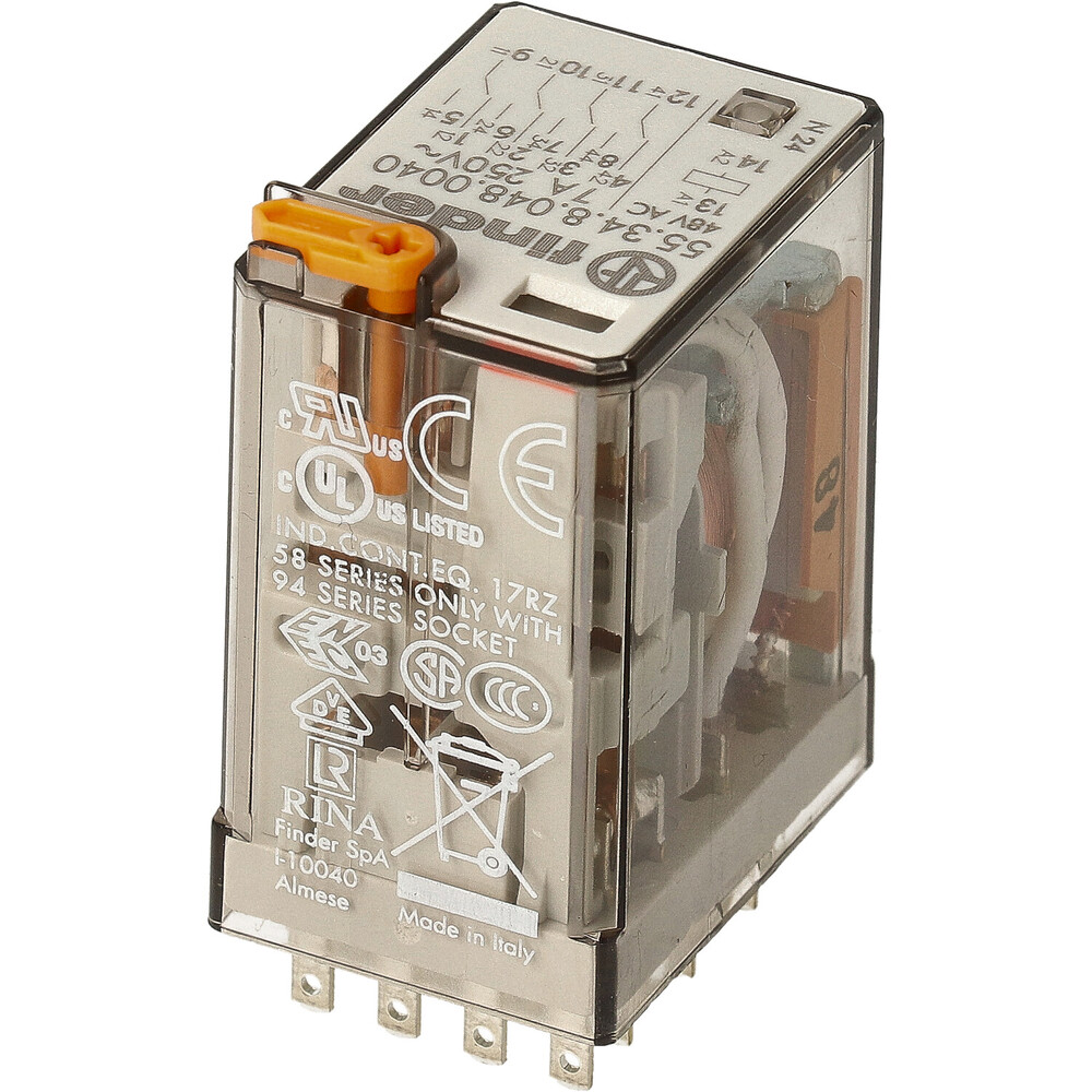 Finder 55.34 Industrieel 4CO Relais 7A 48VAC - 55.34.8.048.0040