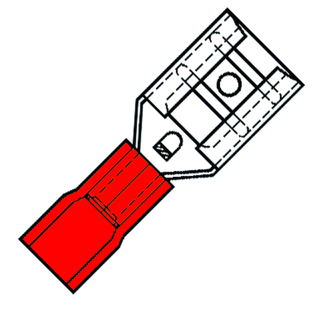 Terminale À Fourche Femelle Isolée 2.8mm Nylon Rouge - 151010 [100 Pièces]