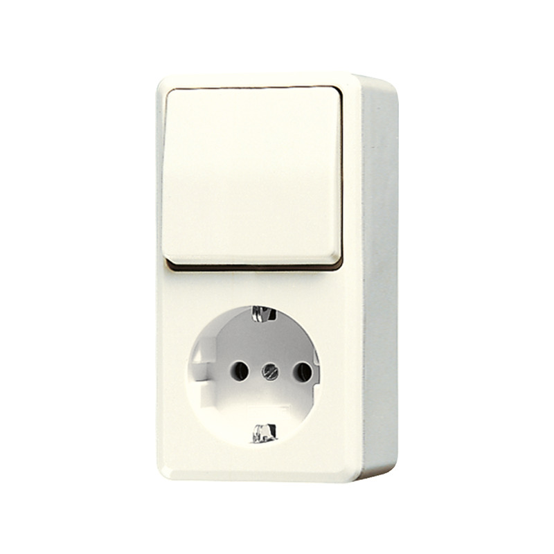 Jung AP600 Combined Switch Socket Outlet White - 676A