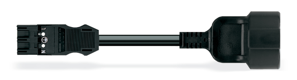 Wago Eca Adapterkabel Mit Schuko-Stecker 2M Schwarz - 771-9993/406-201