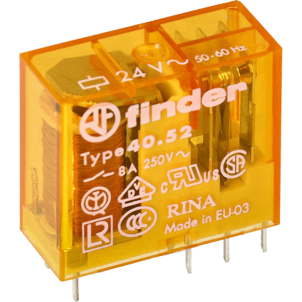 Finder 40.52 PCB Relay 24VAC 2CO 8A - 40.52.8.024.0000