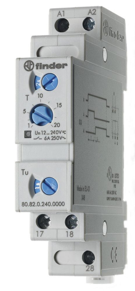 Star Delta Timer Relay 24-240V AC/DC 6A Dual NO - 80.82.0.240.0000