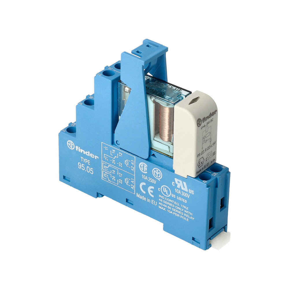Finder 48.52 Duale Interface Relais 8A 24VDC AgNi LED - 48.52.7.024.0050