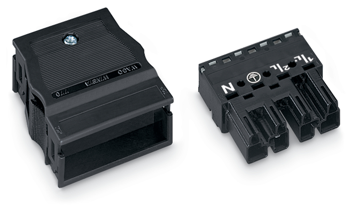 WAGO 770-114 4-Pole Strain Relief Connector Black - 770-114