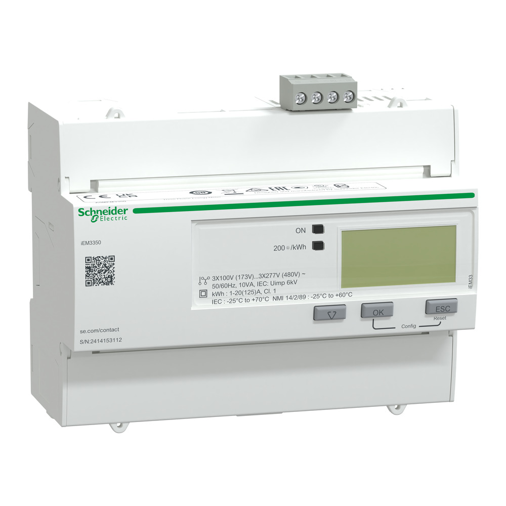 Schneider Electric IEM3350 125A Modbus Energiemeter - A9MEM3350