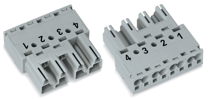 Wago 770-254 Winsta Midi 4-Pole Gray Connector Plug - 770-254