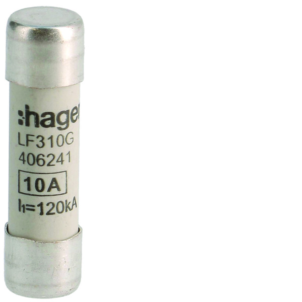 Fusible Cilíndrico Industrial Hager 10A 500V 10x38mm - LF310G