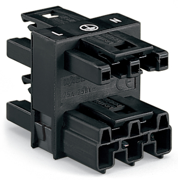 WAGO WINSTA MIDI Connecteur De Distribution À 3 Voies 3 Pôles Noir - 770-607