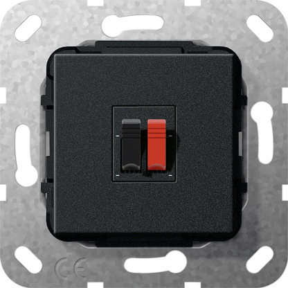Gira 1-Gang Speaker Connection Insert Black - 569210