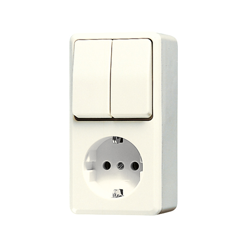Jung Ap600 Gecombineerde Schakelaar Stopcontact Opbouw - 675A
