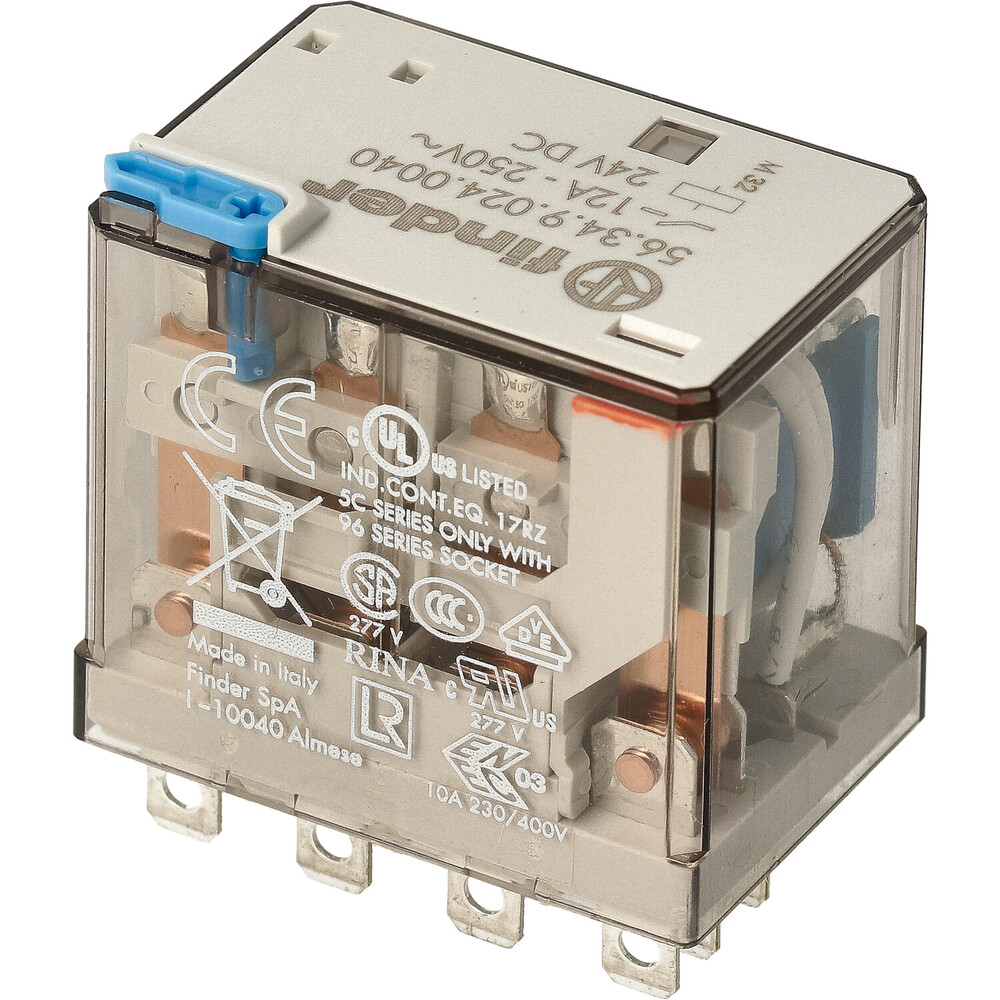 Finder 56.34 Miniatuur Vermogen Relais 4CO 12A 24VDC - 56.34.9.024.0040