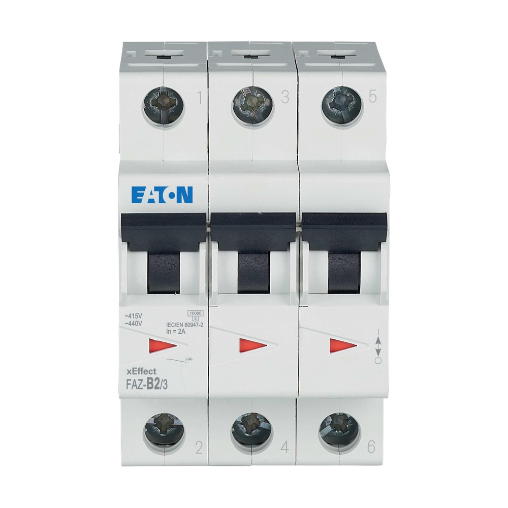 Eaton Interruptor Automático MCB De 3 Polos 2A Curva B 15kA - 278835