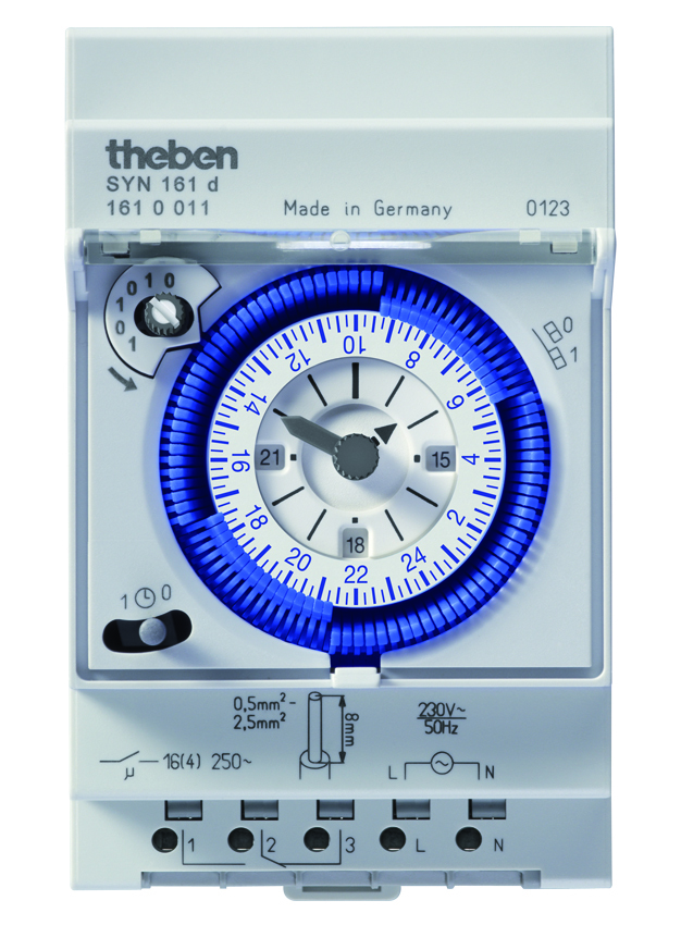 Theben Syn 161D Analoog Din Rail Tijdschakelaar - 1610011
